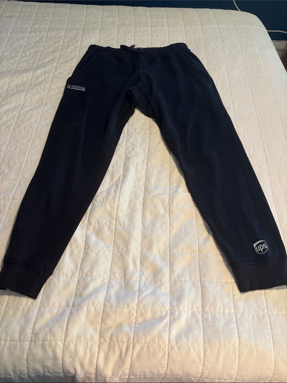 Men’s UPS “Be Unstoppable” Black Fleece Joggers with Logo